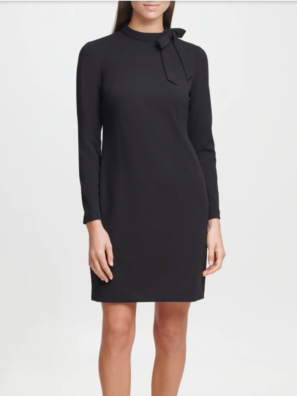 Calvin Klein Long-Sleeve Bow Neck Sheath Dress